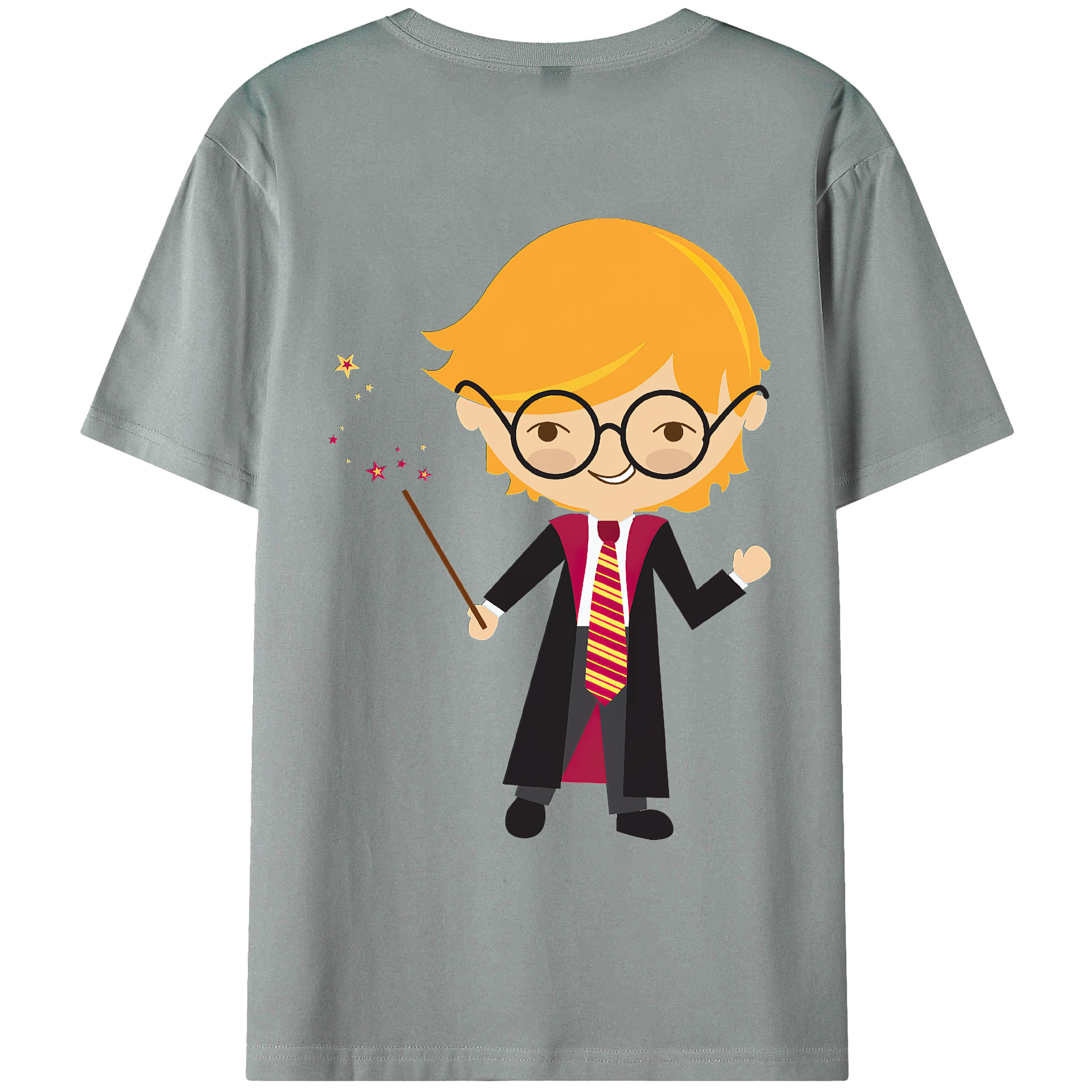 （画像用） Harry Potter ハリー・ポッターシリーズ 綿100％ メンズ半袖Tシャツ（バックプリント） 通気性